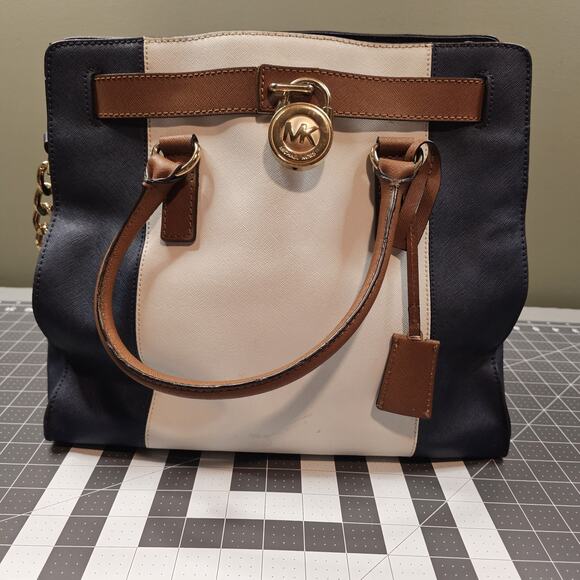 Michael Kors Nautical Hamilton Purse Luxury Preppy Beach Summer Hamptons Retro - Picture 1 of 13